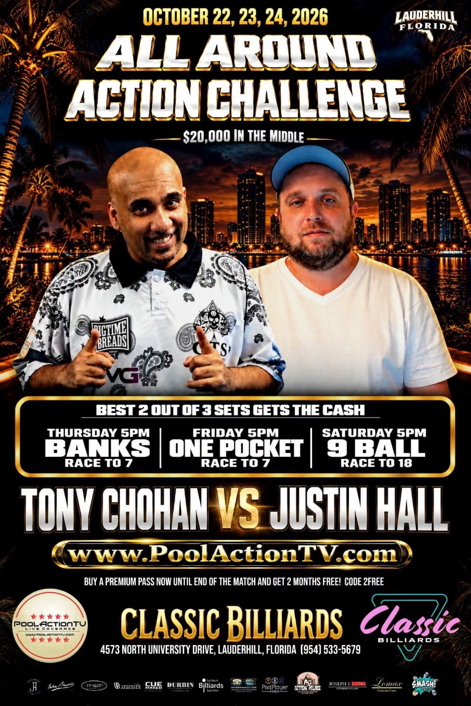 Flyer: Tony Chohan vs Justin Hall Banks money match