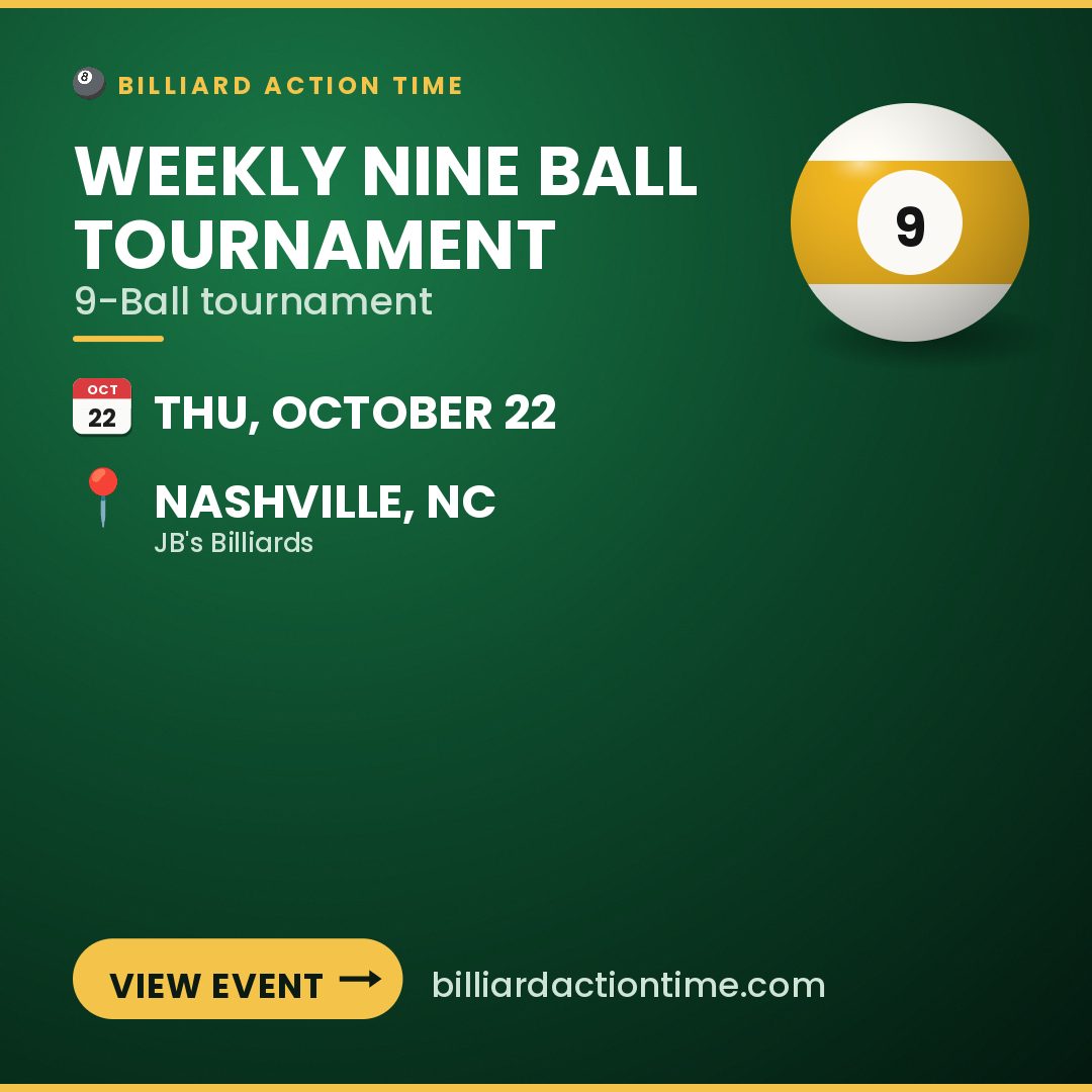 Share card for Weekly Nine Ball Tournament