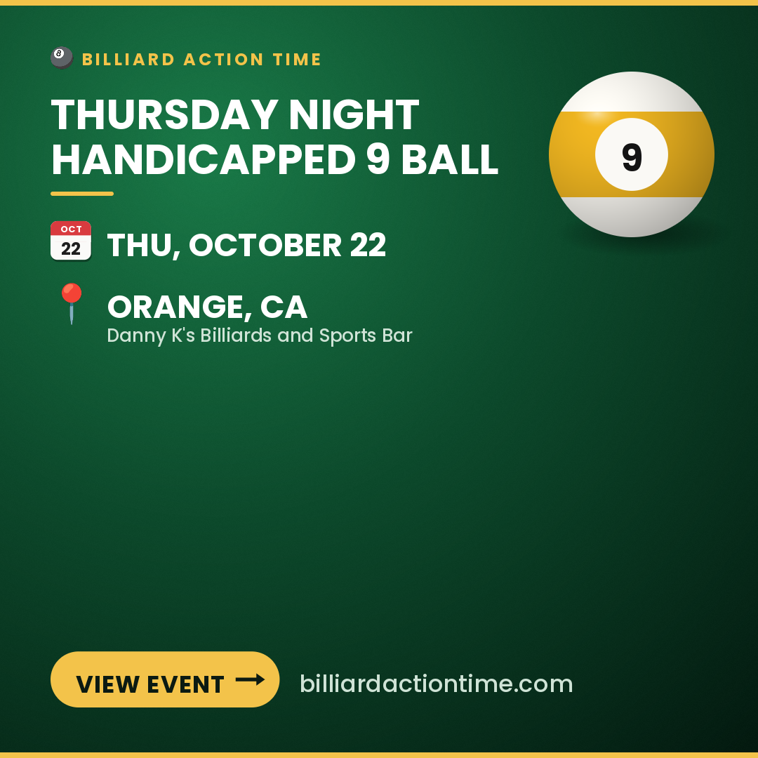 Share card for Thursday Night Handicapped 9 Ball