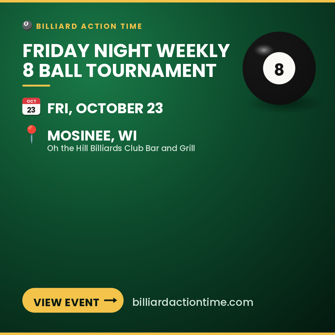 Share card for Friday Night Weekly 8 Ball Tournament