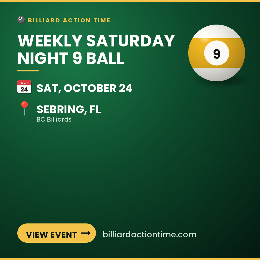 Share card for Weekly Saturday Night 9 Ball