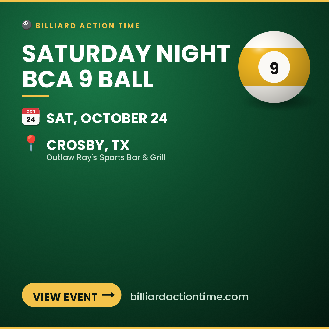 Share card for Saturday Night BCA 9 Ball