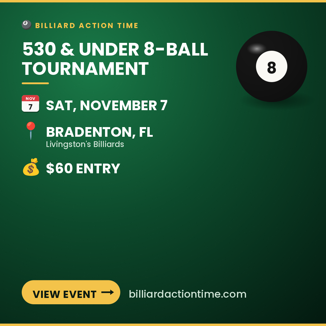 Share card for 530 & Under 8-Ball Tournament
