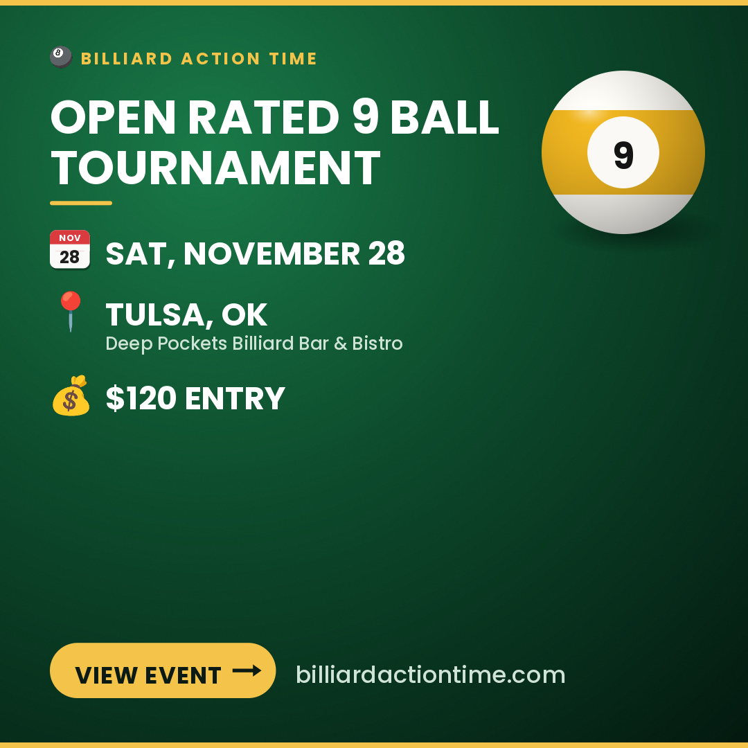 Share card for Open Rated 9 Ball Tournament