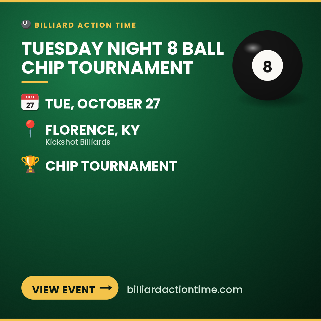 Share card for Tuesday Night 8 Ball Chip Tournament