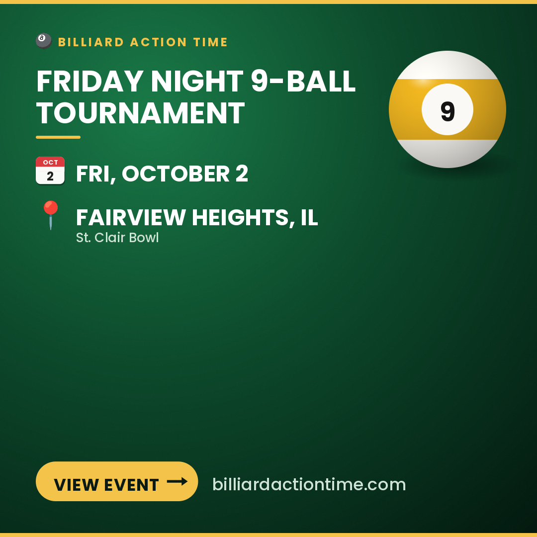 Share card for Friday Night 9-Ball Tournament