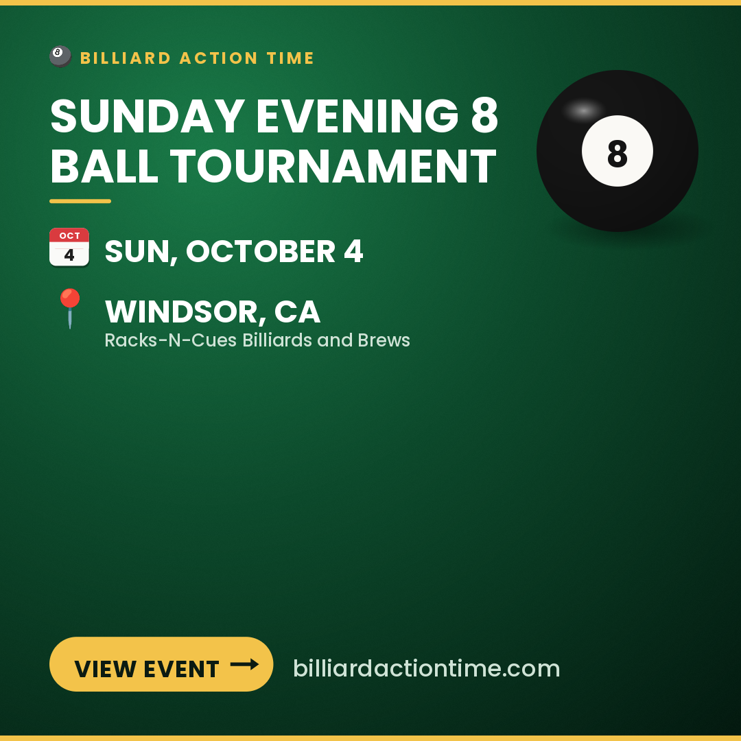 Share card for Sunday Evening 8 Ball Tournament