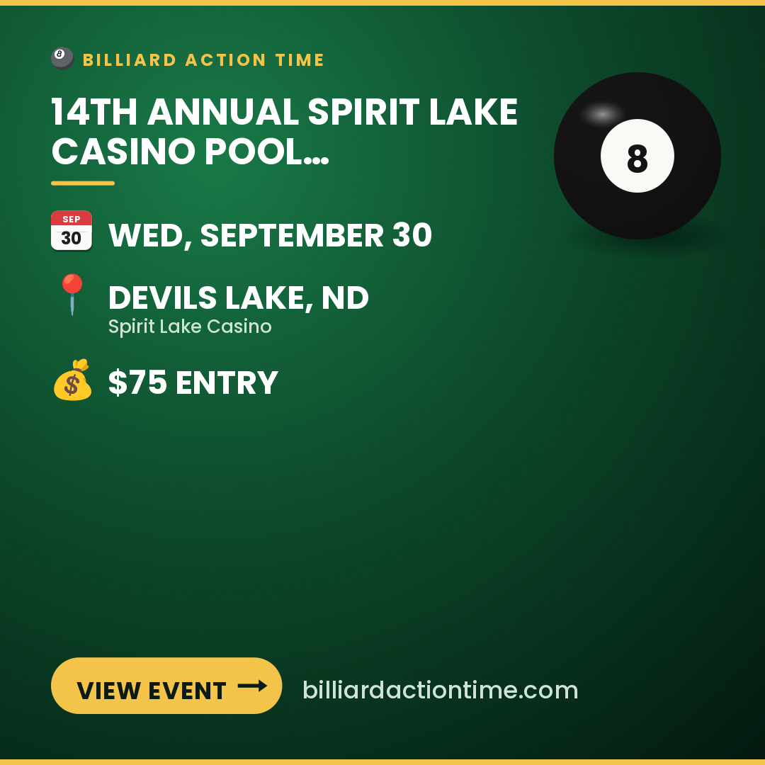 Share card for 14th Annual Spirit Lake Casino Pool Tournament