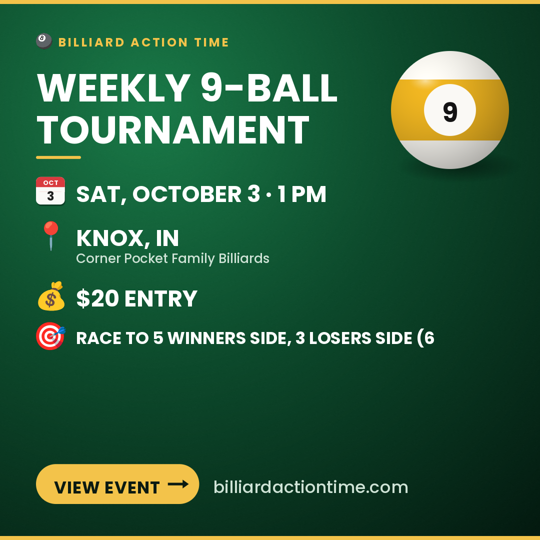 Share card for Weekly 9-Ball Tournament