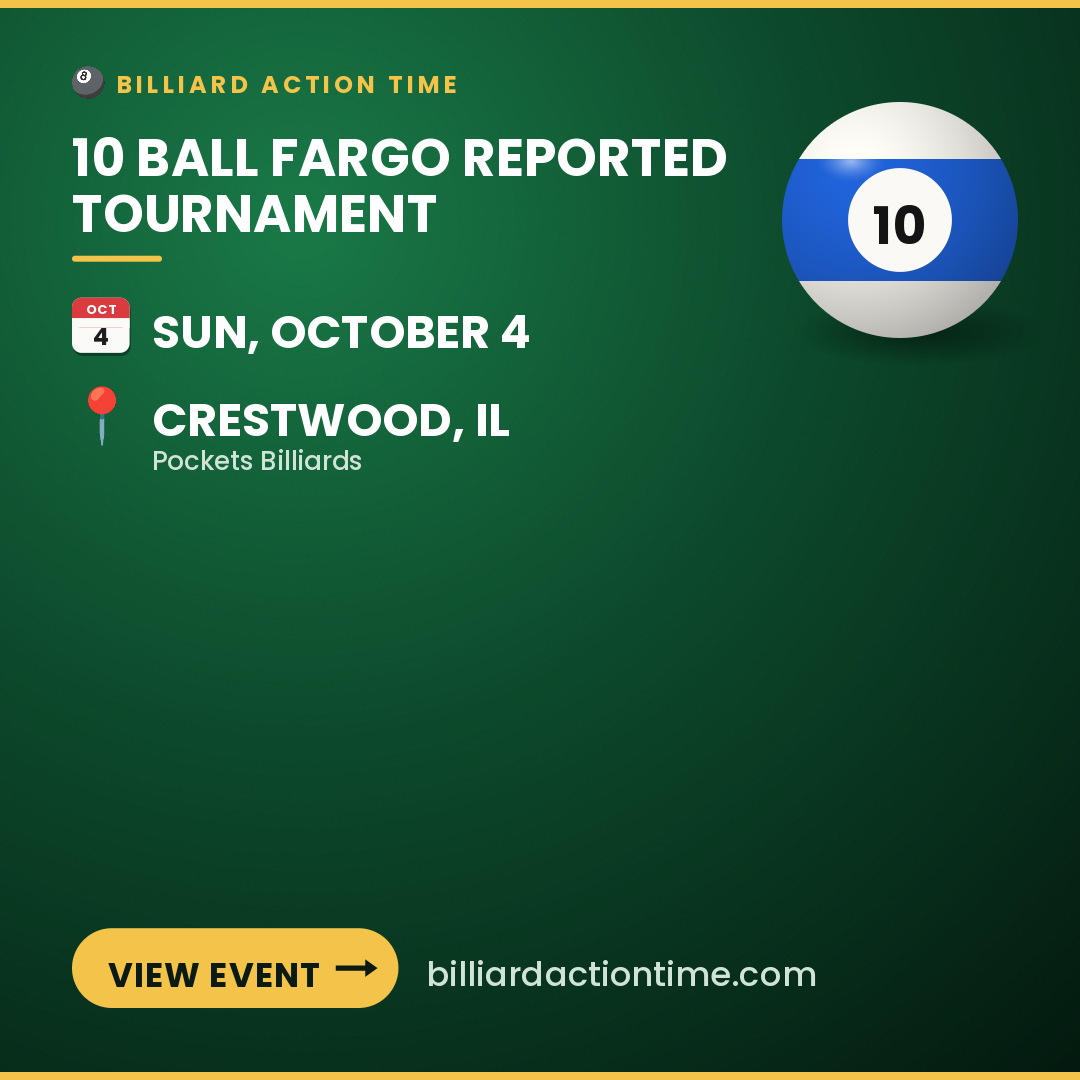 Share card for 10 Ball Fargo Reported Tournament