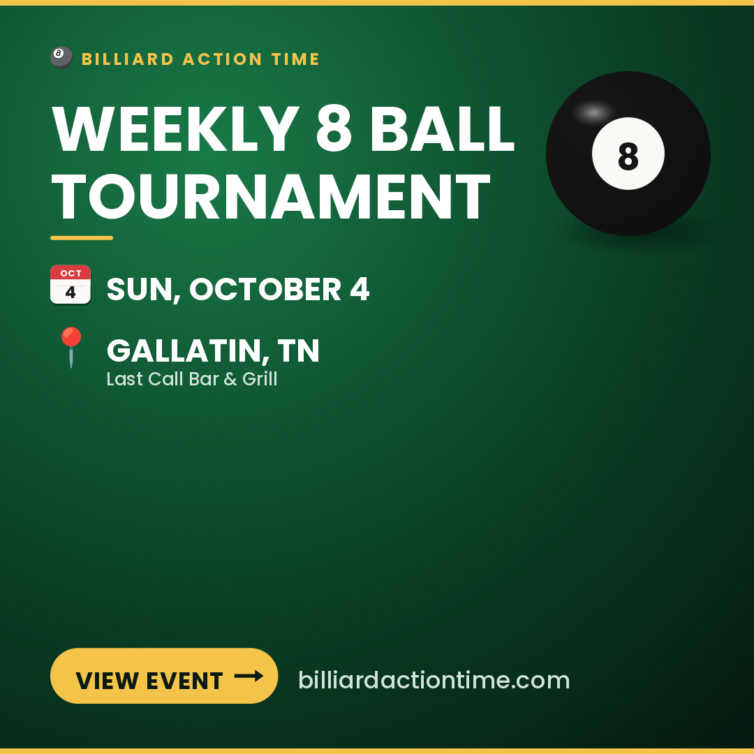 Share card for Weekly 8 Ball Tournament