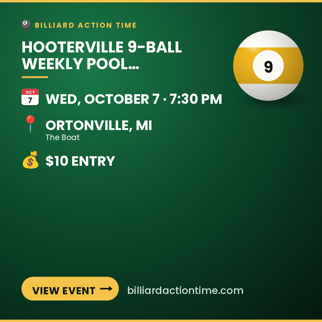 Share card for Hooterville 9-Ball Weekly Pool Tournament