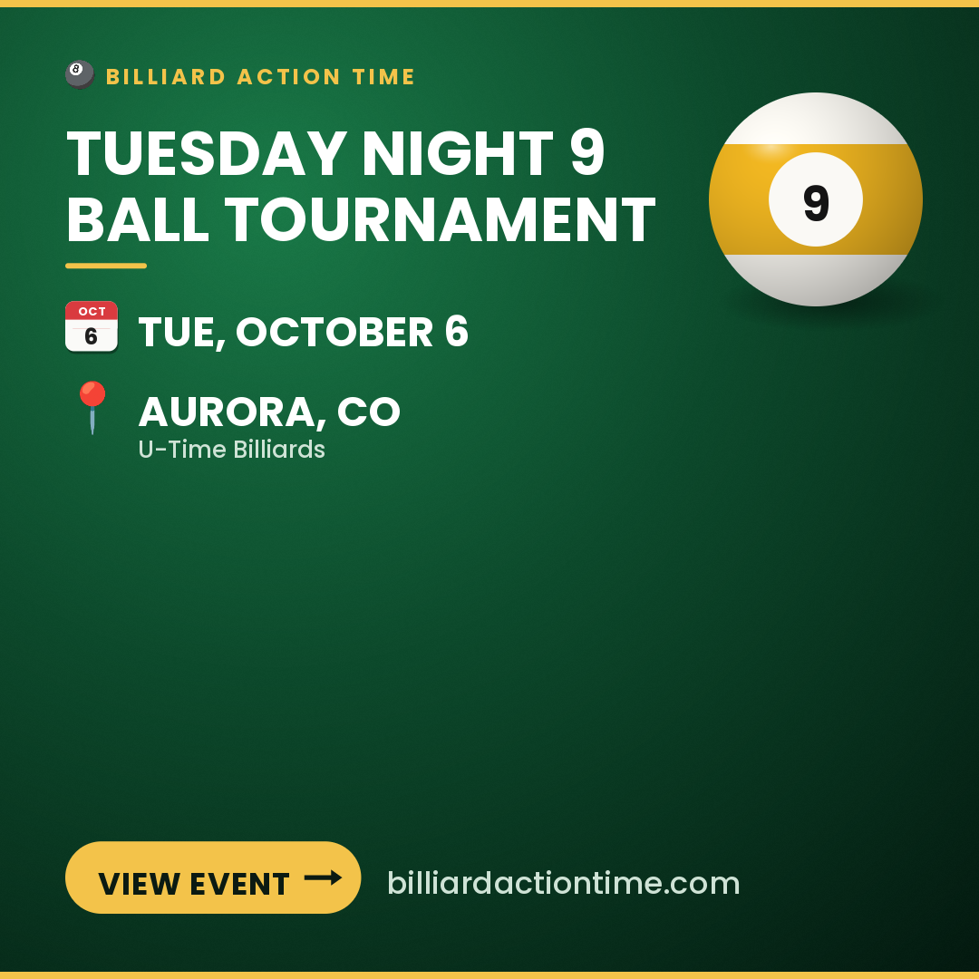 Share card for Tuesday Night 9 Ball Tournament