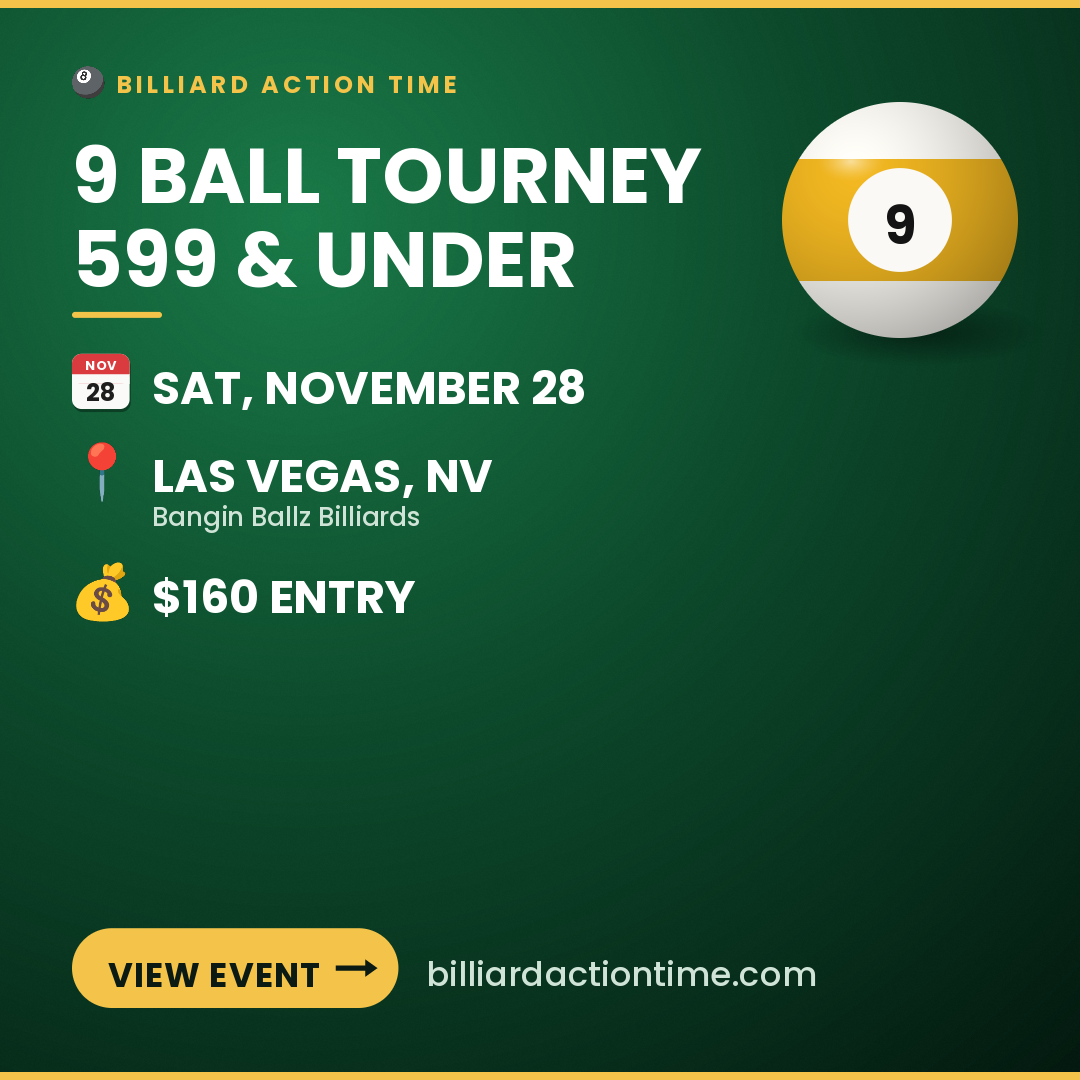 Share card for 9 Ball Tourney 599 & Under