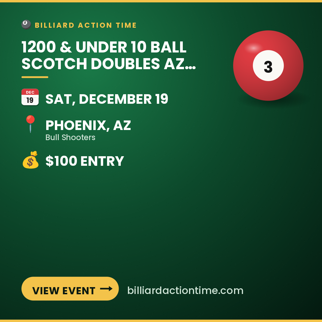 Share card for 1200 & Under 10 Ball Scotch Doubles AZ State Championship