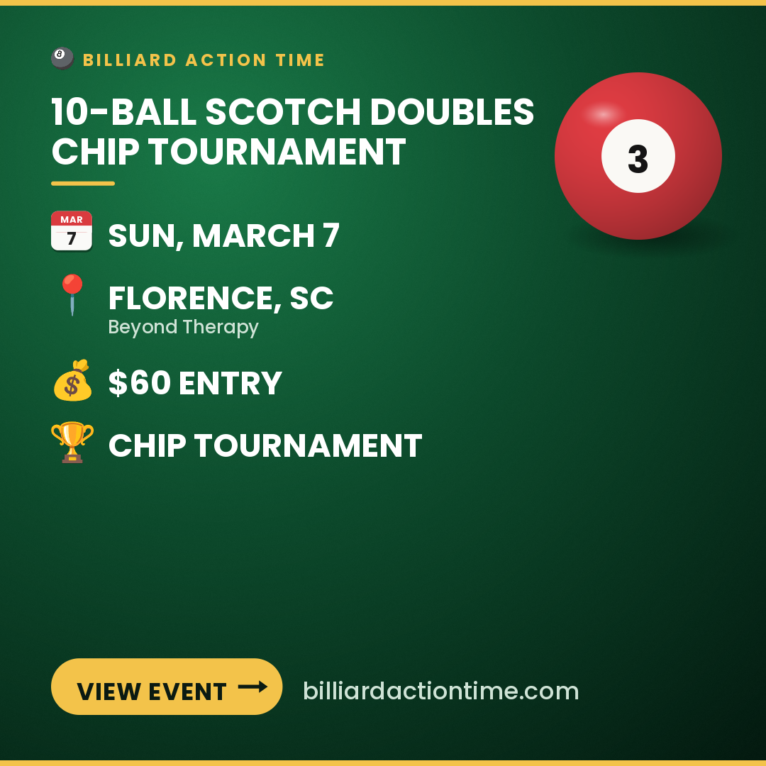 Share card for 10-Ball Scotch Doubles Chip Tournament