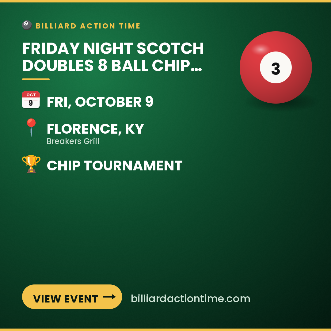 Share card for Friday Night Scotch Doubles 8 Ball Chip Tournament