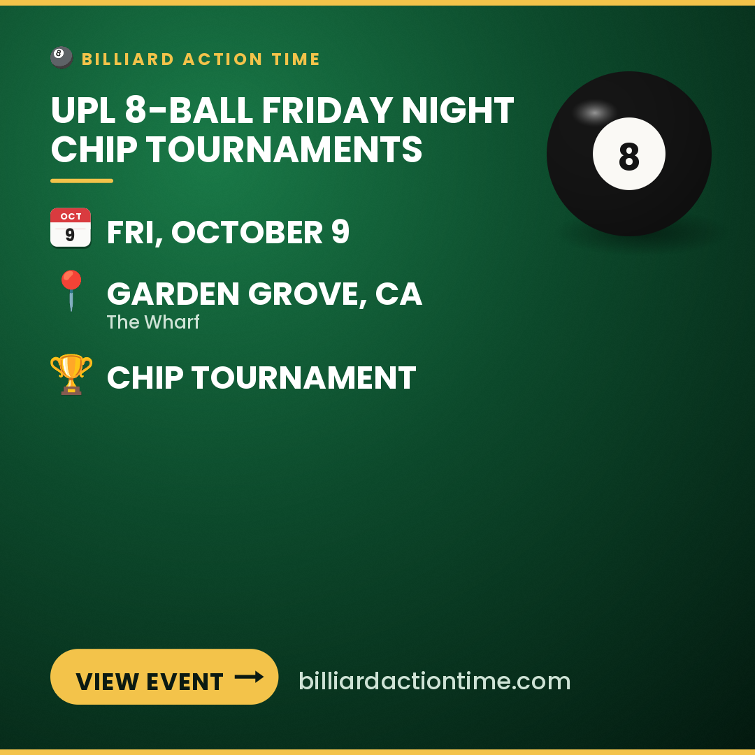 Share card for UPL 8-Ball Friday Night Chip Tournaments