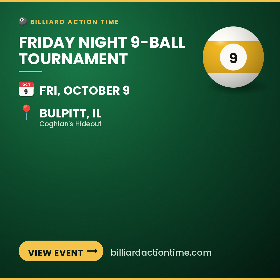 Share card for Friday Night 9-Ball Tournament