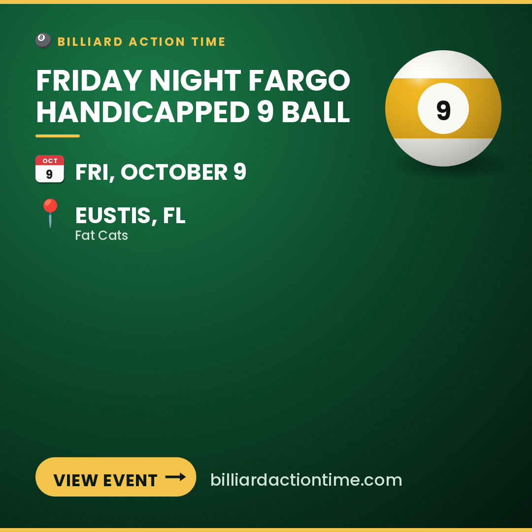 Share card for Friday Night Fargo Handicapped 9 Ball
