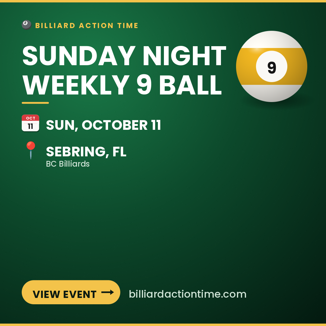 Share card for Sunday Night Weekly 9 Ball