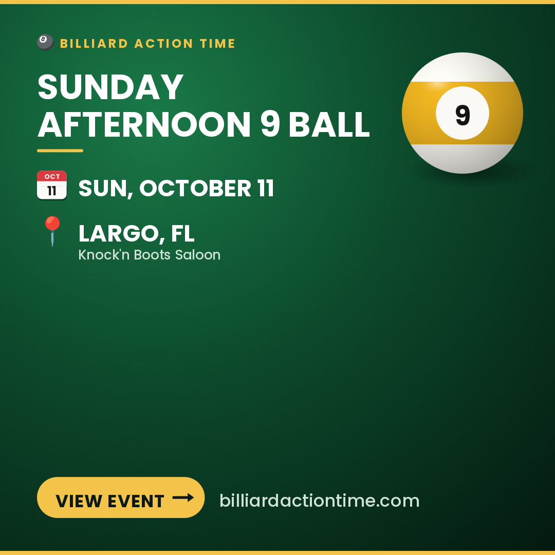 Share card for Sunday Afternoon 9 Ball