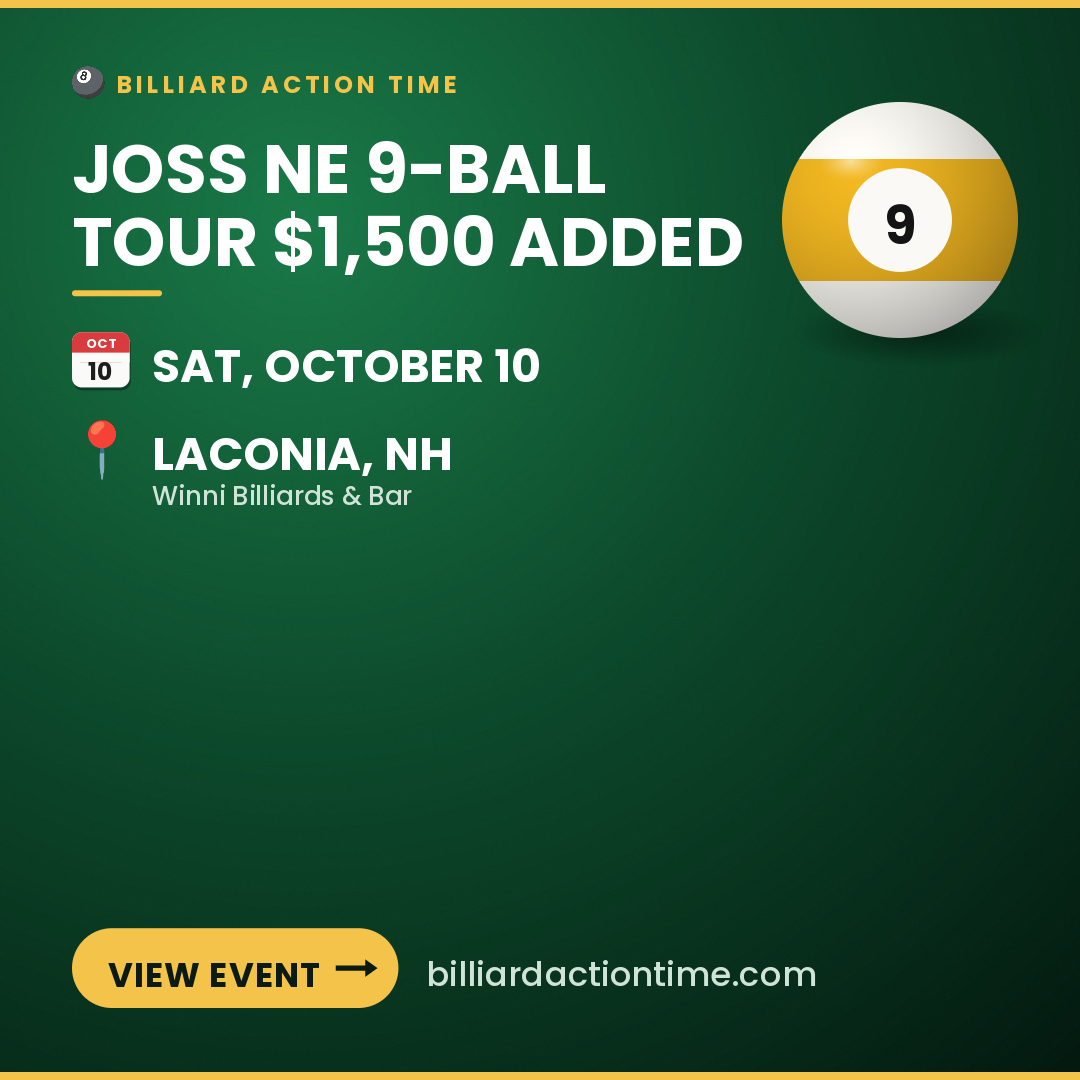 Share card for Joss NE 9-Ball Tour $1,500 Added