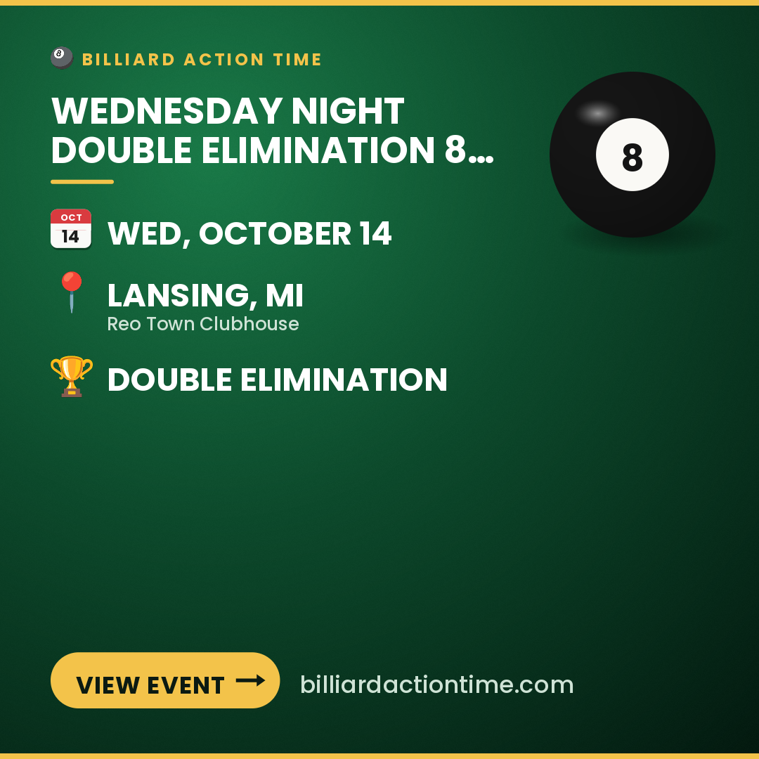Share card for Wednesday Night Double Elimination 8 Ball