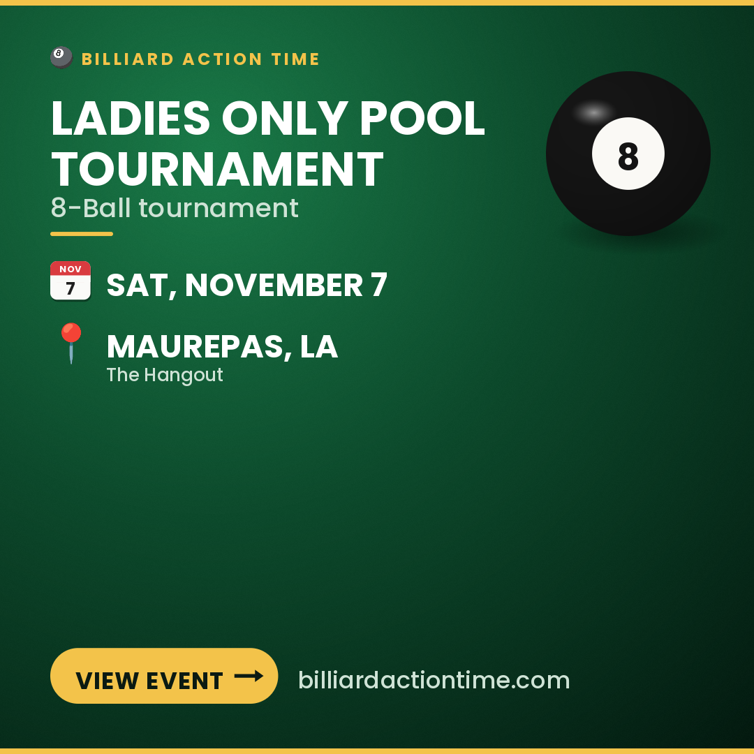 Share card for Ladies Only Pool Tournament