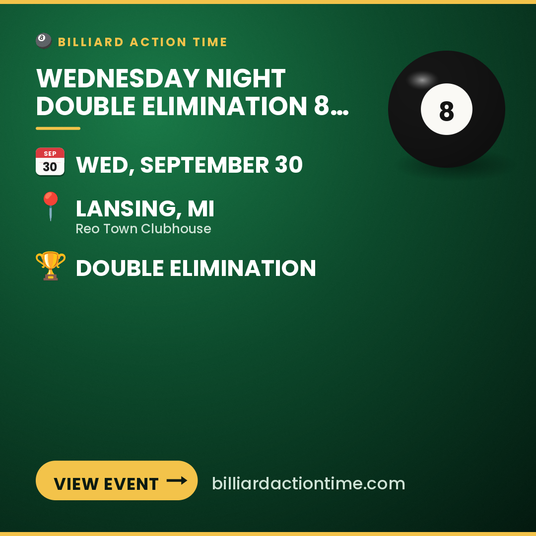 Share card for Wednesday Night Double Elimination 8 Ball