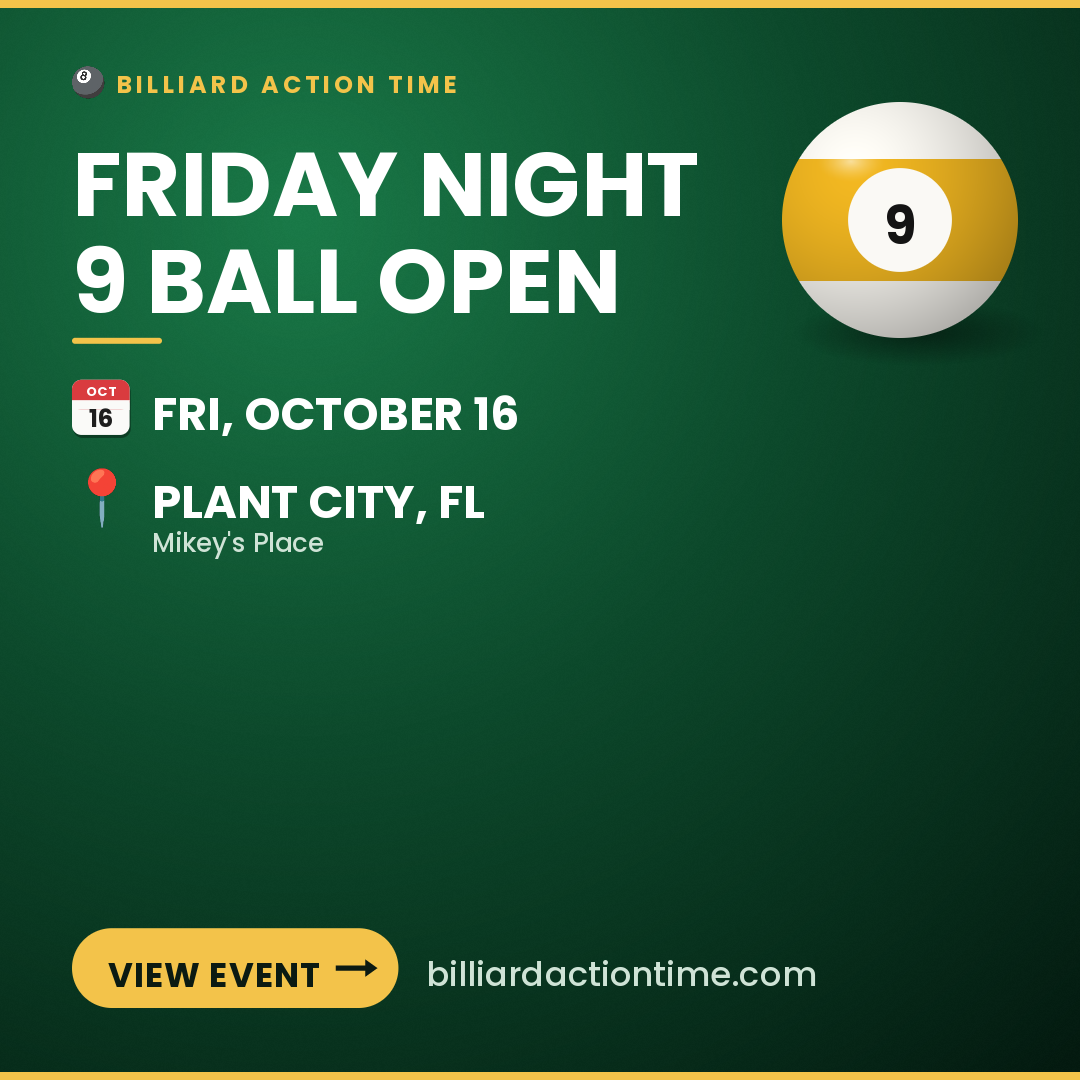 Share card for Friday Night 9 Ball Open