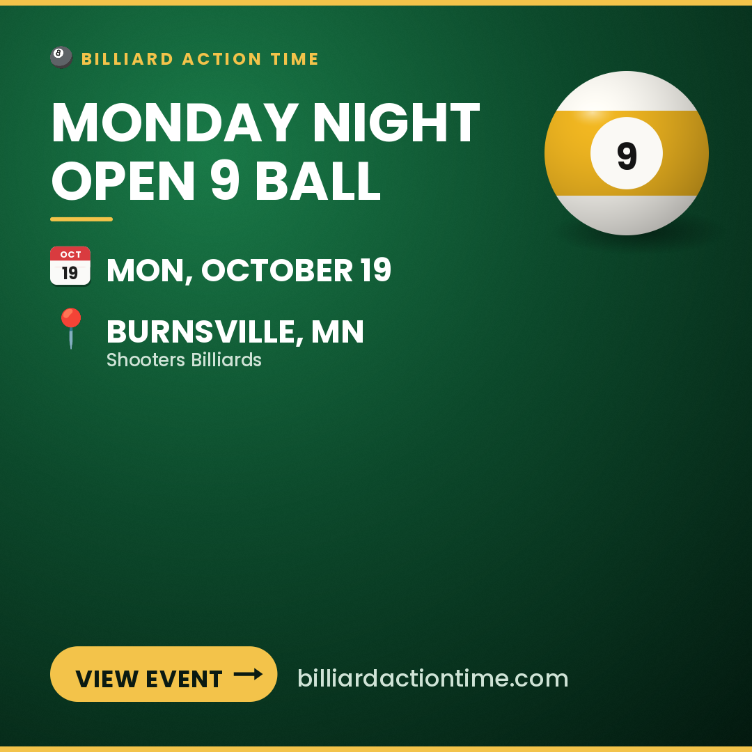 Share card for Monday Night Open 9 Ball