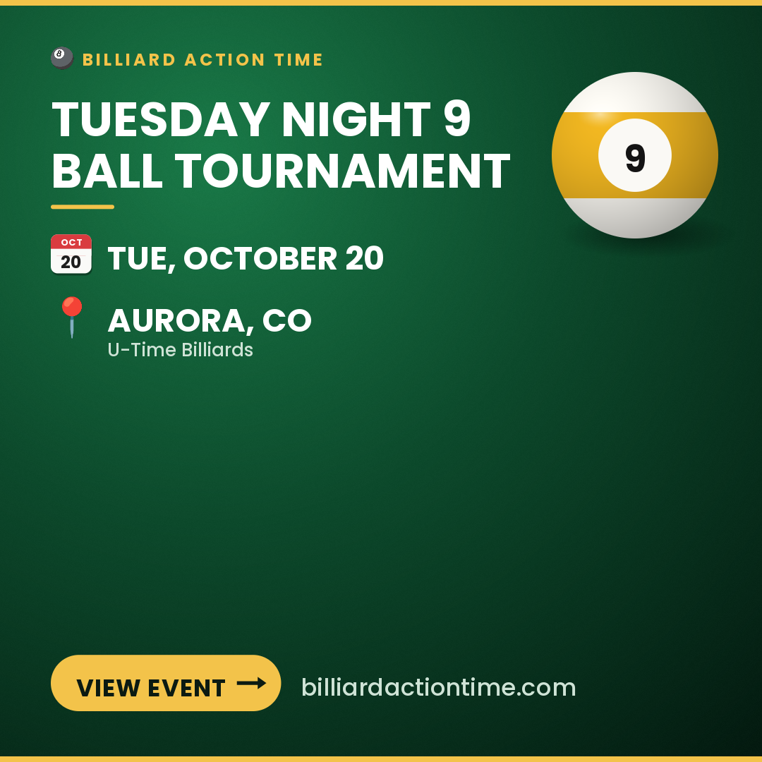 Share card for Tuesday Night 9 Ball Tournament